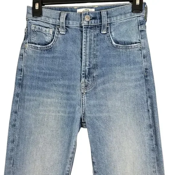 7 For All Mankind Easy Slim Jeans Womens 24 Blue High Rise Straight Stretch - Picture 2 of 11